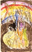 Ernst Ludwig Kirchner Design for the banquet hall in Essen - Colourful-dance (backside France oil painting artist